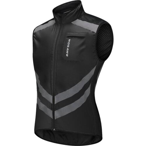 Men Safety Running Cycling Vest Windproof Reflective Jersey Shirt Activewear