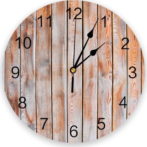 Vintage Striped Wooden Board 3D Wall Clock Modern Design Living Room Decoration Kitchen Clock Art Wall Watch Home Decor