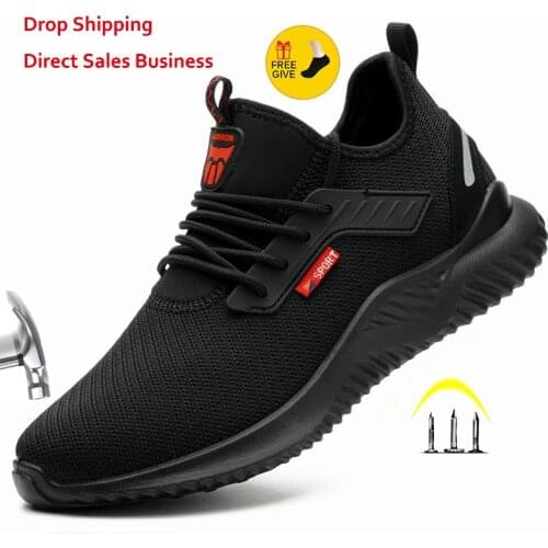 Indestructible Shoes Men Safety Work Shoes with Steel Toe Cap Puncture-Proof Boots Lightweight Breathable Sneakers Dropshipping
