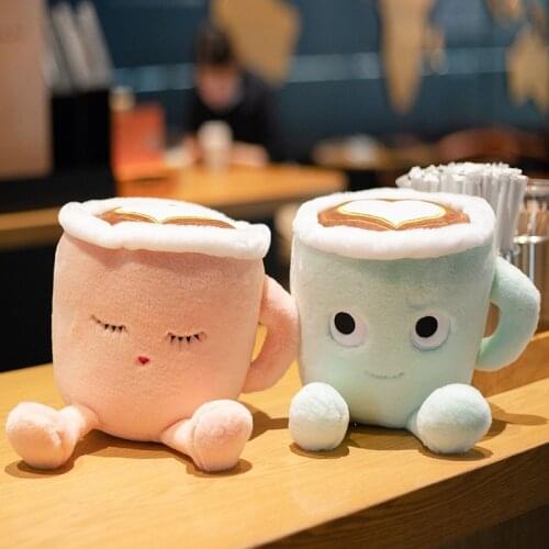 New 20/30cm Cartoon Bubble Tea cup Latte Shaped Pillow Plush Toys Real Life coffee Stuffed Soft Back Cushion babyFunny Gifts