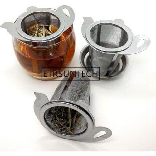 50sets Tea Mesh Infuser Reusable Tea Strainer Teapot Stainless Steel Loose Tea Leaf Spice Filter Drinkware