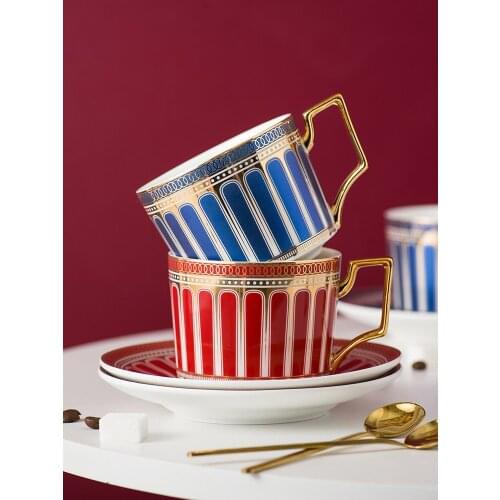 Modern English Coffee Cup Nordic Style Eco Friendly Ceramic Afternoon Tea Cup Set Creative Koffie Kopjes Home Drinkware EI50BD