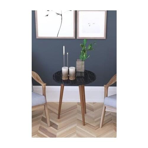 Modern RemaksBarcelona Fiskos Tea Stand Side Coffee table Serving Stand Jardiniere-Black marble coffe table table bassee