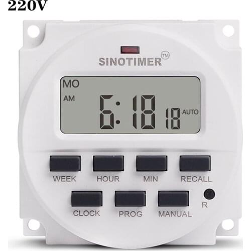 BIG LCD 1.6 Inch Digital 220V 230V AC 7 Days Programmable Timer Switch With UL Listed Relay Inside And Countdown Time Function