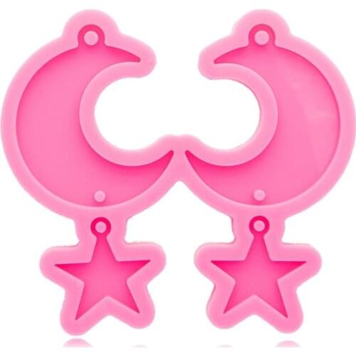 Star Moon Shape Earrings Silicone Molds DIY Handmade Craft Making Crystal Epxoy Jewelry Pendant Modeling