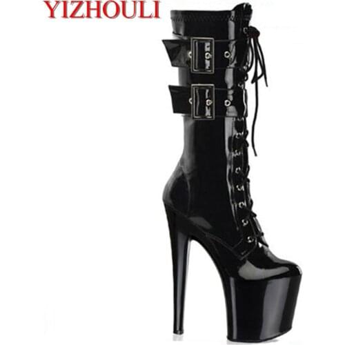 20 cm western spring over-the-knee boots, high heel female boots, sexy womens Dance Shoes size 34-46
