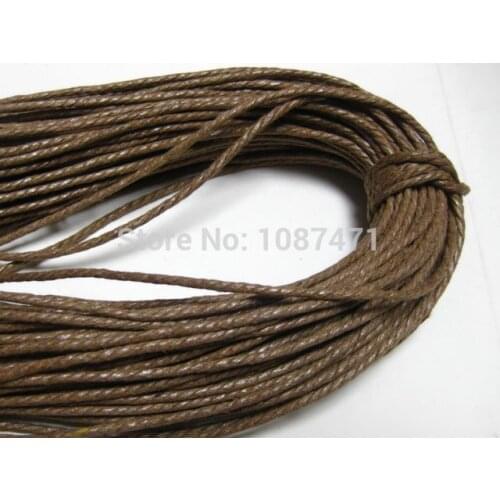 30 meter brown Color 2mm Waxed Cotton Beading Cord Bracelet jewelry finding diy accessories Decorative