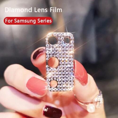 Camera Lens Protector Glitter Rhinestone Shockproof Film For Samsung Galaxy S21 S20 Note 20 Plus Ultra Diomand Camera Protective