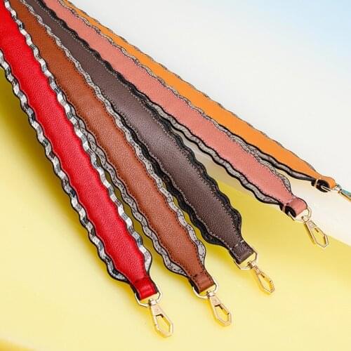 NEW wave stitching color fashion leather Crossbody Messenger ladies handbag shoulder strap belt bag accessories bag parts