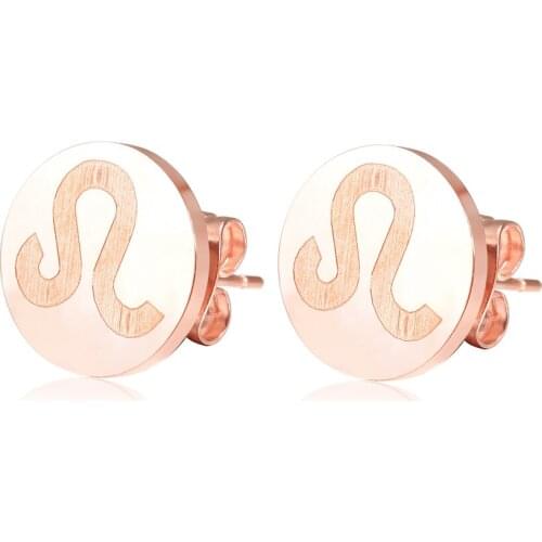 Titanium steel rose gold temperament simple earrings female ear jewelry