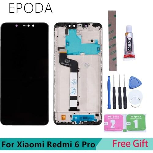 100% New for Xiaomi Redmi Note 6 Pro LCD Display with Frame Touch Screen Digitizer LCD Redmi Note6 Pro Assembly Repair Parts