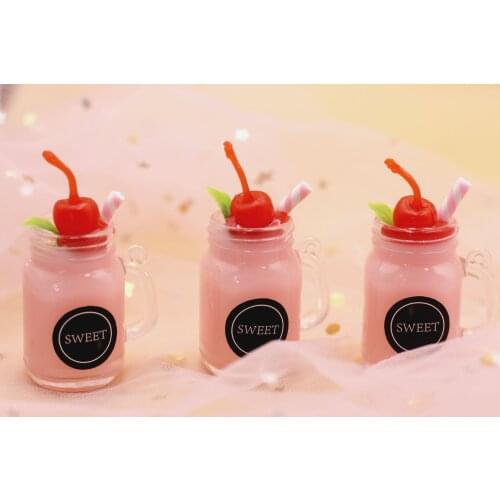 2pcs/lot 1:6 Miniature Dollhouse Mini Dessert pink Drink for blyth 1/3 1/4 1/6 bjd Dollhouse Decor Accessories Photo Props Toys
