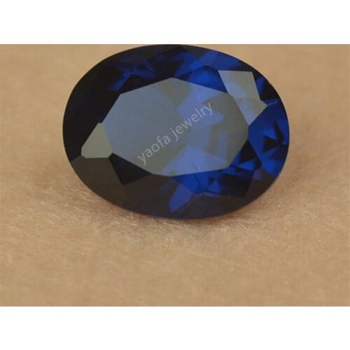 3x5~20x30mm 113# Dark Blue Sapphir-e Synthetic Spinel Stone Oval Shape Cut Lab Created Loose Spinel Blue Gems For Jewelry