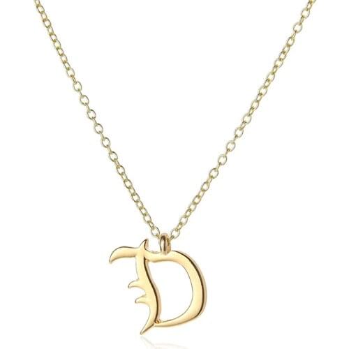 10 English word Mom love gift America Letter D Family friend name sign pendant chain Necklace tiny alphabet name Initial jewelry