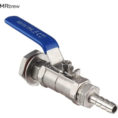 Stainless Steel Weldless Compact Ball Valve with 1/2'' Hose Barb Home brewing Beer Kettle Pot