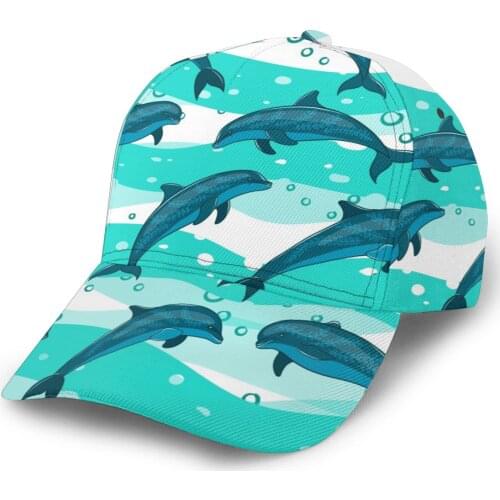 CINESSD Jumping Dolphins On Green Wave Baseball Cap women men snapback caps Classic Style hat Casual Sport Outdoor cap