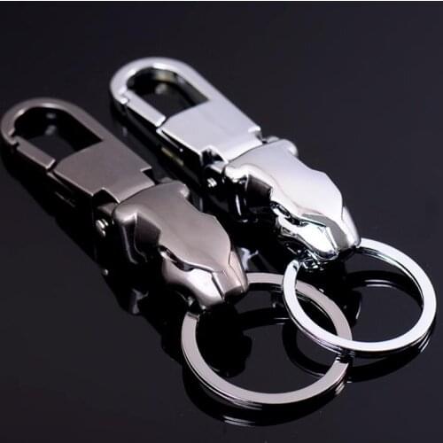 Wholesale 10pcs/lot leopard head keychain key ring panther key chain car metal key holder creative Gift Fashion High Quality