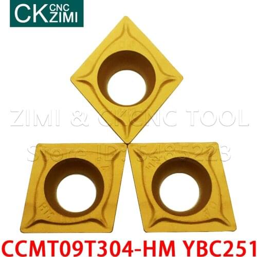 CCMT09T304-HM YBC251 Blades Carbide Inserts Durable Cutter For Lathe wood Turning Tools CCMT 09T304 CNC Milling Tools Titanium