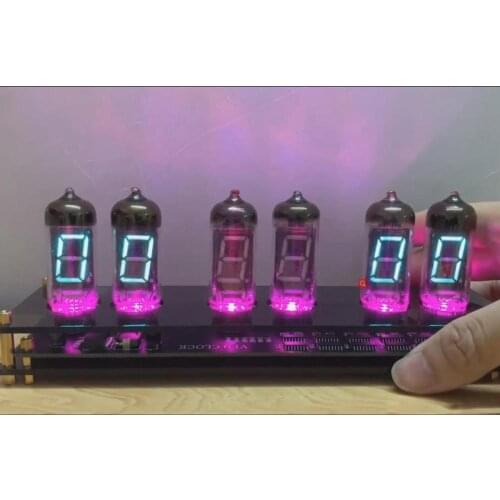 IV11 VFD Clock Fluorescent Nixie Tube Clock 6 Colors Light Display Time Date Temperature