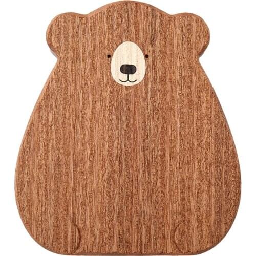 Wooden Board Cutting Board Cute Bear-Shaped Bread Tray Black Walnut Kitchen Board