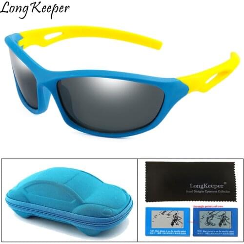 Kids Sports Sun Glasses With case Box Boys Cool Outdoor Sunglasses Goggle UV400 Eyewear Balance car Cool Children Glasses