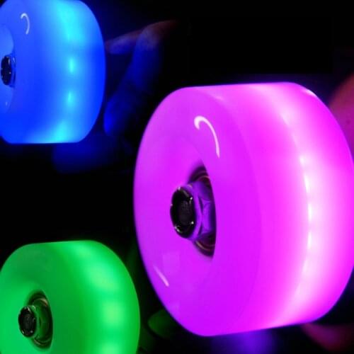 Double Row Roller Skates 1pc Wheel Roller Skates Skating Shoes PU Wear-resistant High Elastic Flash Wheel Aurora Wheel 58*32mm