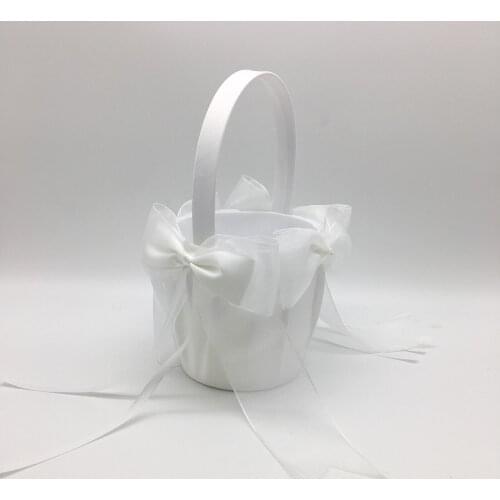 Elegant Flower Girl Basket Wedding Satin Basket Matrimony Processions Cute