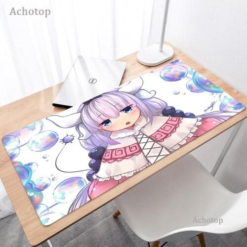 Kanna Cute Mouse Pad Anime Large Mousepad Gamer Computer Kawaii Mouse Pad Gaming Keyboards Pink Table Mats Desk for Teen Girls
