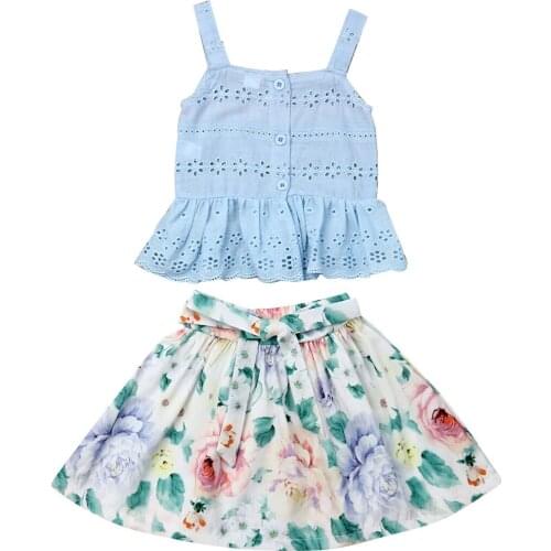 Toddler Kid Baby Girl Floral Clothes Set Vest Tops Short Skirt 2Pcs Girls Summer Outfits 0-5T