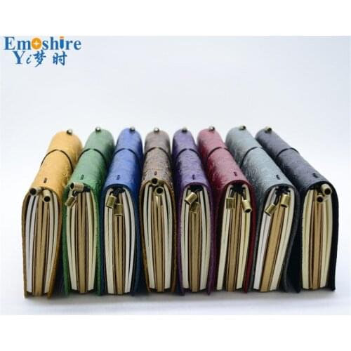 Creative Retro Brand Leather Strap Notebook Travel Notepa Spiral Diary Book Customized Logo for Business Meeting Gifts N086