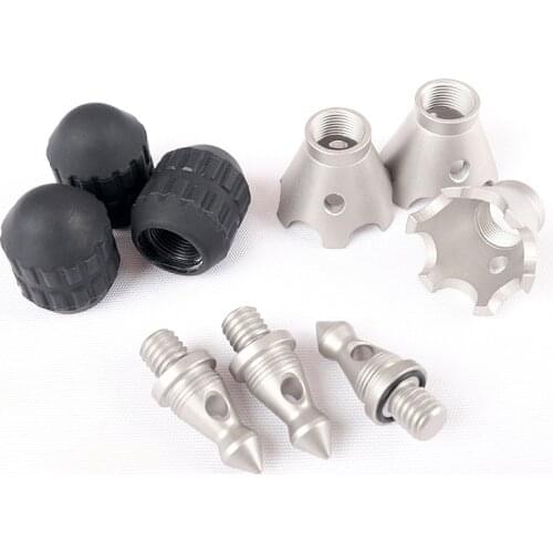 FITTEST Stainless Steel Tripod Monopod Spike for Manfrotto Gitzo RRS Rock Claw 3/8 Inch Thread and UNC3/8 Screw 9pcs a Set