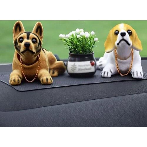 Doll Nodding Dog Shaking Head Resin Simulation Car Cute Dog Decoration Ornament Car Accessories Dashboard Women Toy Girls C I8V3