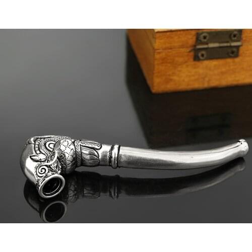 Brass Tobacco Pipe Old-fashioned Pipes Mens Metal Smoking Set Crafts Collection
