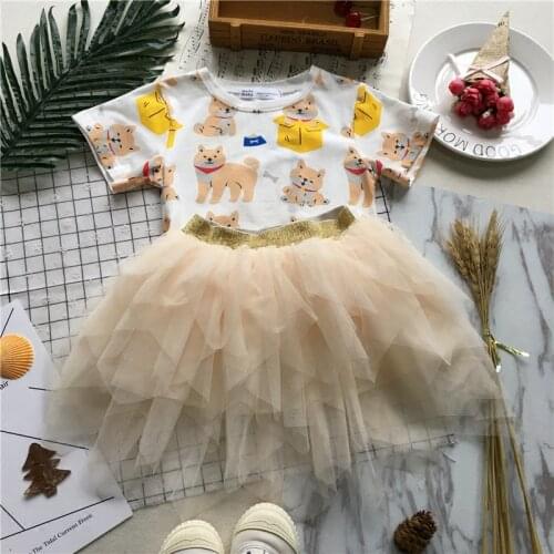 Tonytaobaby Summer Wear New Style Baby Girls Bevel Edge Irregular Girls Apricot Mesh Skirt