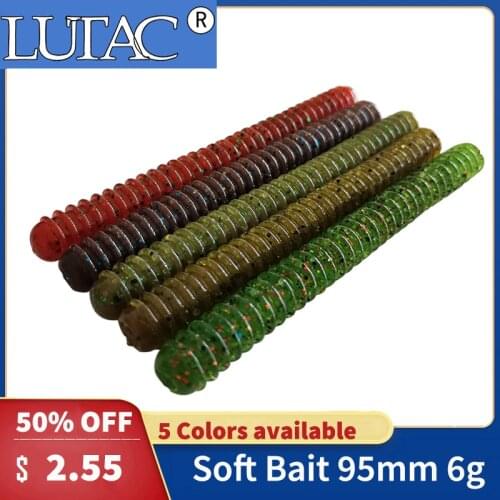 LUTAC 6Pcs/bag Fishing Lure Soft Bait 6g SwimBait Plastic Worm Fishing Bait