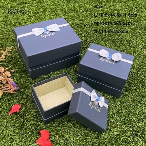 Little Creative Design High Grade Valentines Day Birthday Festival Blue Red Black Pink Purple Rectangle Gift Packing Box B025B