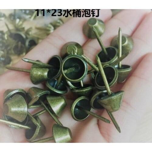 Hardware accessories upholstery tacks Hardware 11MM*23MM diameter glossy pattern foam nail iron bucket nail decorative sofa soft package