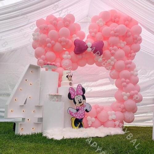 208pcs Disney Minnie Mouse Arch Garland Kits Balloons Set For Birthday Wedding Pink Baby Shower Anniversary DIY Globos Kids Gift