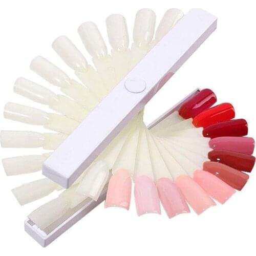 Nail Tips Sticks Nail Tips Polish Color Board Pointed Tip Nail Art Practice Tips Fan-shaped Tips Swatch Fake Nails Pattern