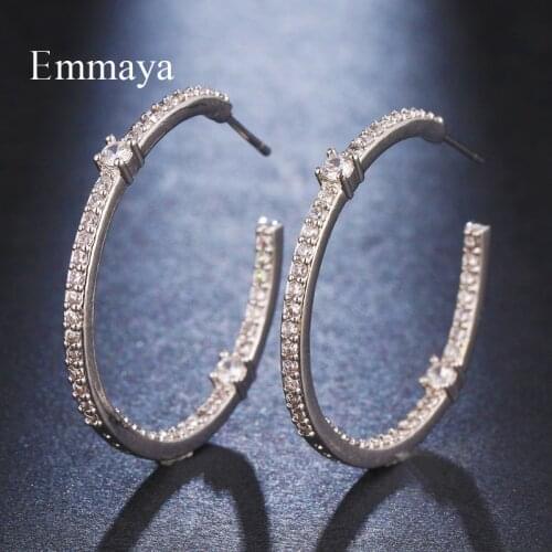 Emmaya New Fashion Open Earring With Tiny Cubic Zircon For Women Charming Decoration Multicolor Choice In Party Gift