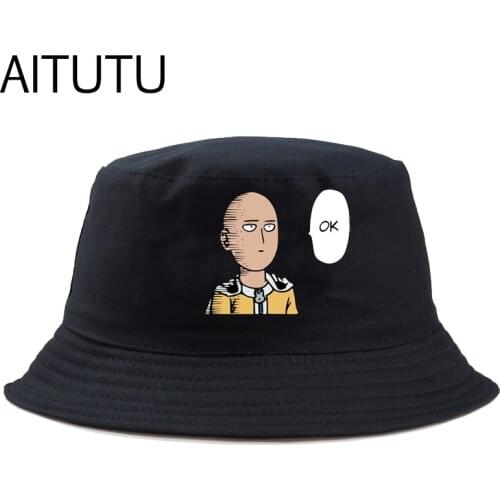 2021 fisherman hat women summer hats Japanese Anime One Punch man print panama hat travel outdoor sun bucket hats boys girls hat