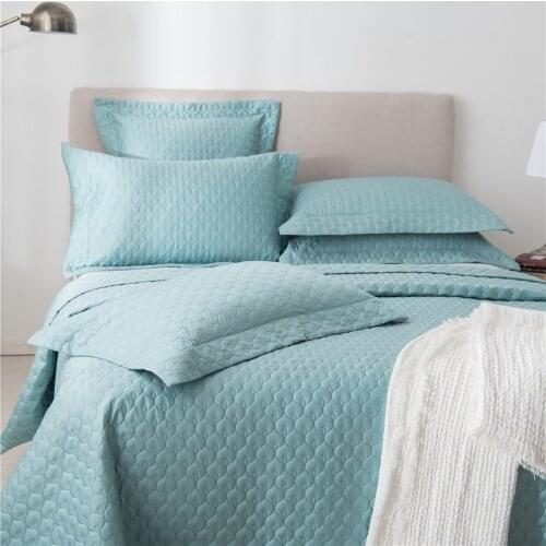 Bedding set 1/3/5-Piece Quilted Quilt Coverlet & Bed Cover Set Stitched Pattern Solid Color 100% Cotton Filling Bedspread