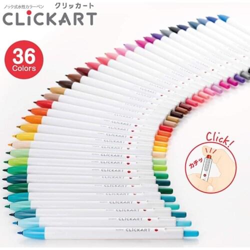 1pc Japan ZEBRA Clickart Push-type Watercolor Pen WYSS22 Color Hand Account Painting Anti-dry Fluorescent Marker Pen