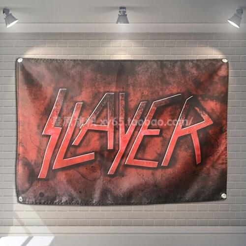 SLAYER Heavy Metal Music Rock Band Poster Banners Hanging Pictures Art Waterproof Cloth Music Festival Banquet Party Decoration