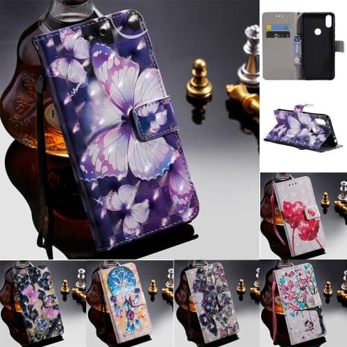 Sunjolly for Motolora Moto P30 Play Phone Case Lanyard 3D Flower Stand Flip Wallet Cover coque for MOTO One 5.9'' Cases Luxury