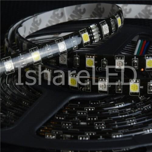 5m DC12V RGBW LED Strip 60 Leds/m FPCB WHITE&BLACK 5050 RGBCW COOL WHITE IP65 LED STRIP