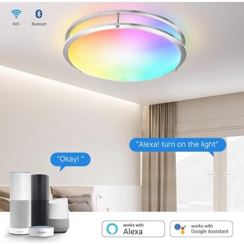 15W/18W RGBCW Tuya Ceiling Light Dimmable WIFI Smart LED Ceiling Colorful Light Voice Control Works With Alexa Google Assistant