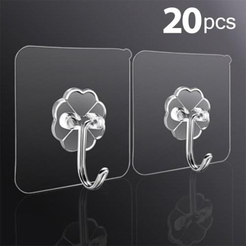 10/20Pcs 6x6cm Transparent Strong Self Adhesive Door Wall Hangers Hooks Suction Heavy Load Rack Cup Sucker for Kitchen Bathroom