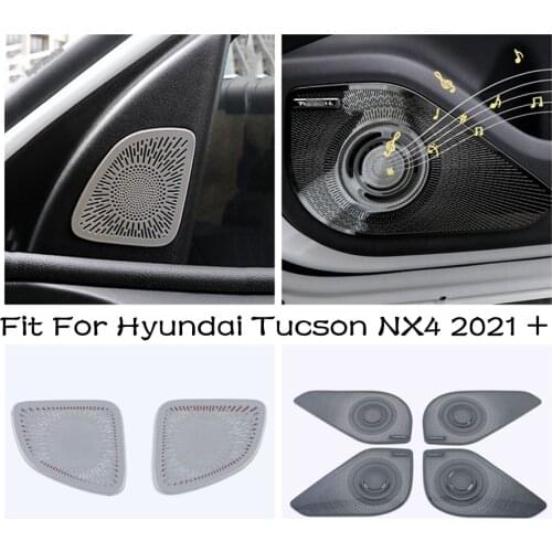 Inner Pillar A / Side Door Stereo Speaker Tweeter Cover Trim Black / Silver Fit For Hyundai Tucson NX4 2021 2022 Accessories