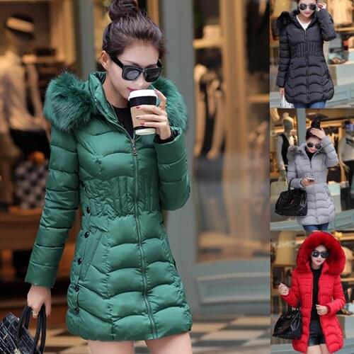 Women Winter Oversize Slim Thicken Hooded Jacket Casual Stand Collar Windproof Coat Female Ladies Girl 2020 Fashion Long Outwear